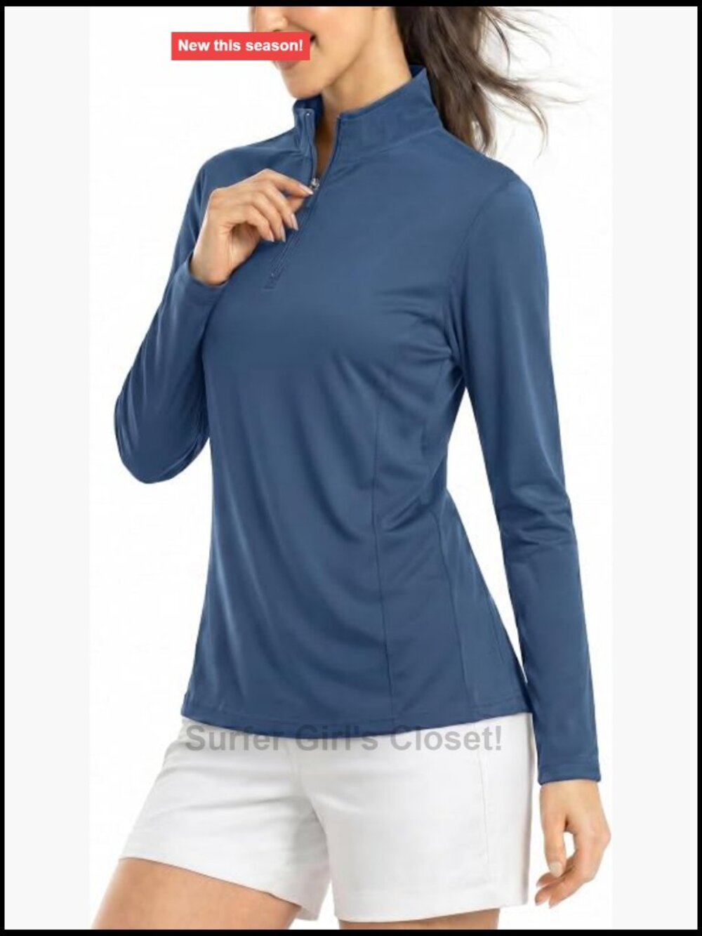 UPF 50+ Long Sleeve Quarter Zip Golf Shirt Women's Sun Protection Athletic Top